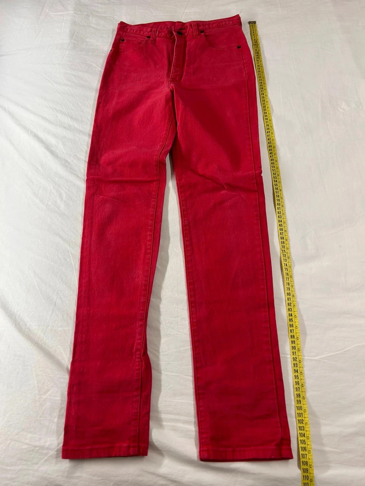 Rode vintage hoge taille jeans – photo 2